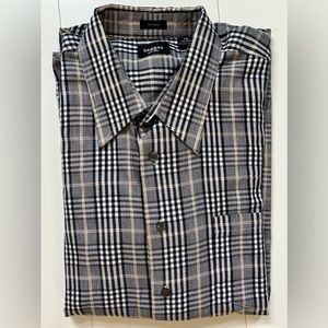 HAGGAR NO IRON BUTTON FRONT COLLAR LONG SLEEVE DRESS SHIRT XXL